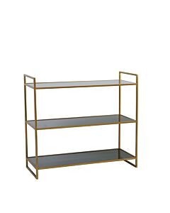 Kast 3L 100x40x90 cm MARIKI glas smoke-goud