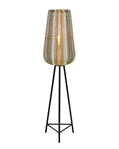 Vloerlamp ?37x147 cm ADETA goud+mat zwart