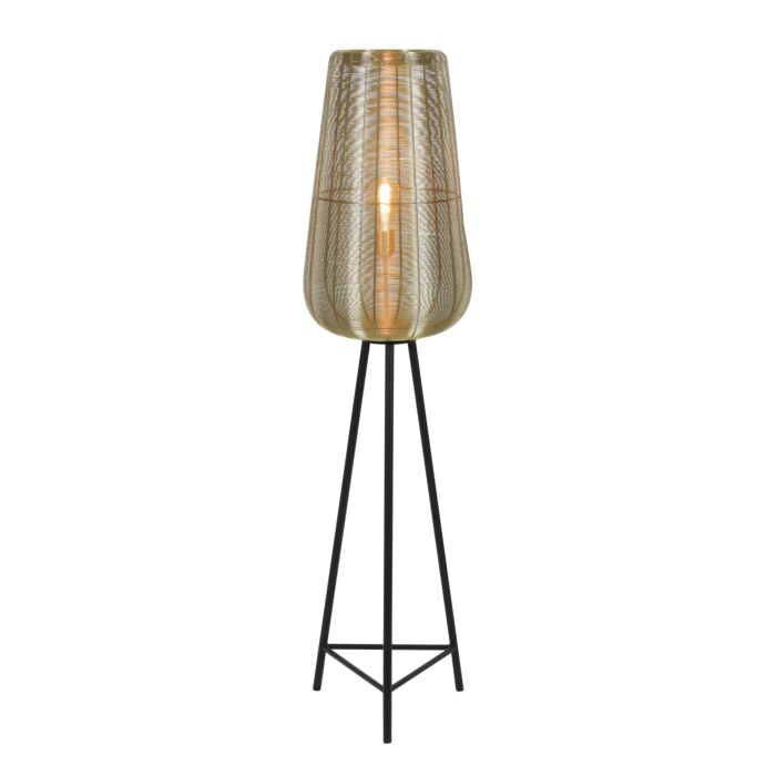 Vloerlamp ?37x147 cm ADETA goud+mat zwart