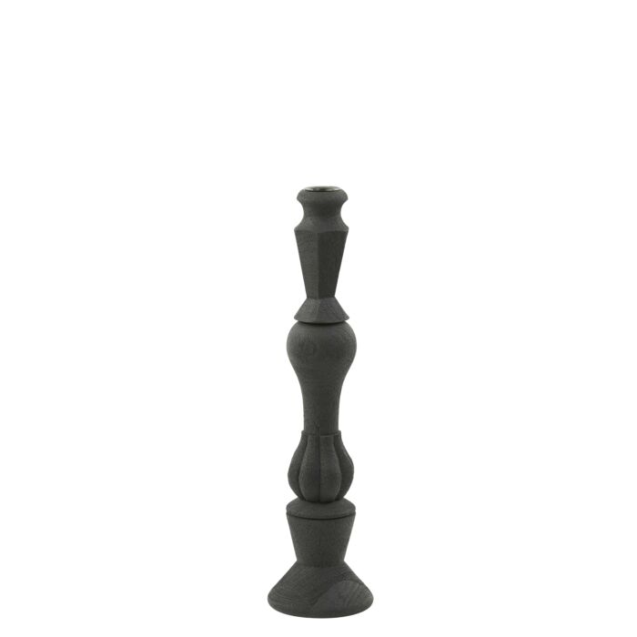 Kandelaar rond10x38 cm TAVOLA hout mat zwart