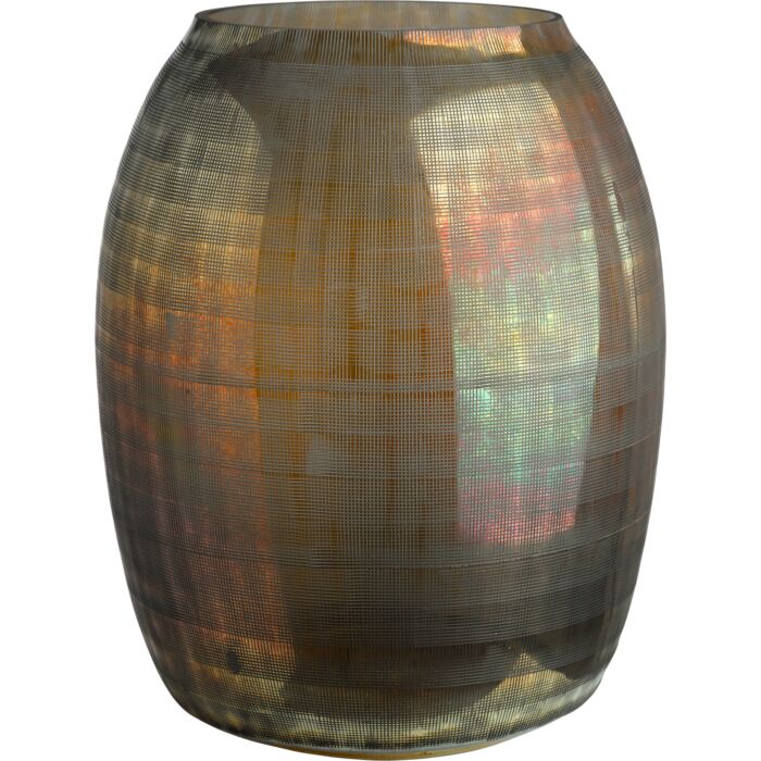Vase checkered brown l